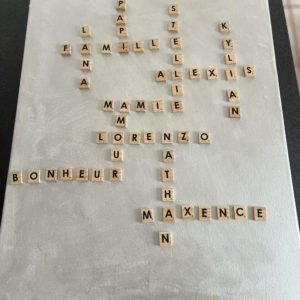 Tableau Mural avec Mots Scrabble Personnalisés