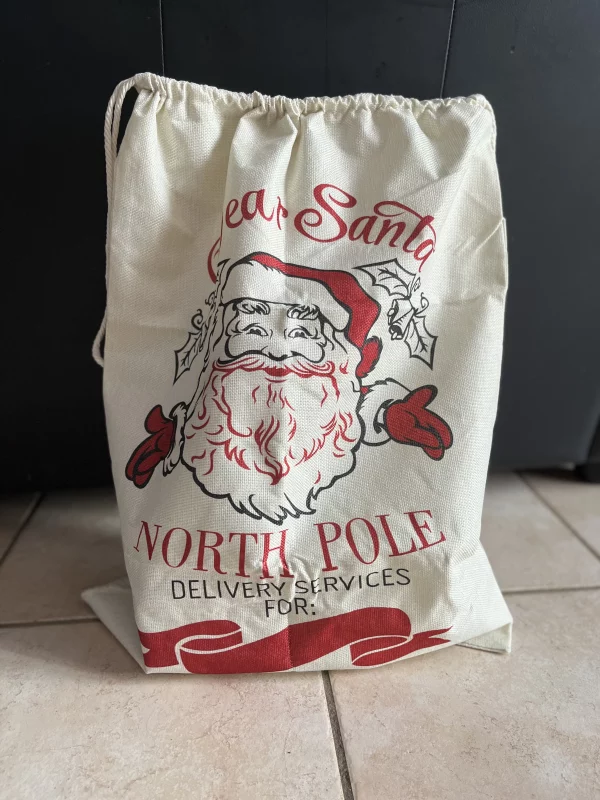 Sac Père Noël en Tissu Personnalisé